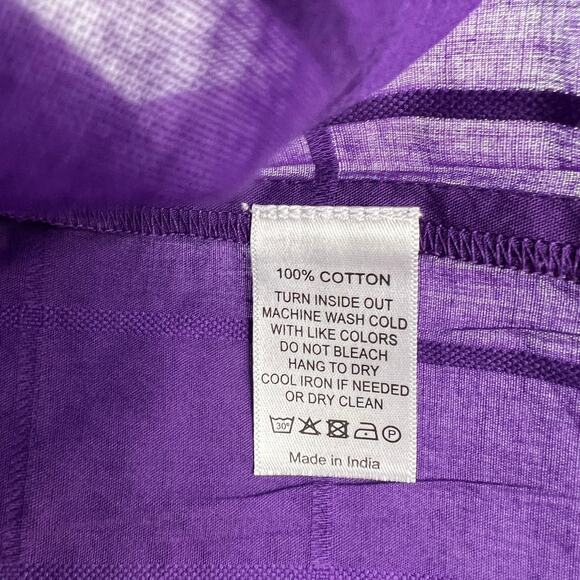 Never A Wallflower High Neck Dress Purple Windowpane Cotton Mini - Picture 6 of 10